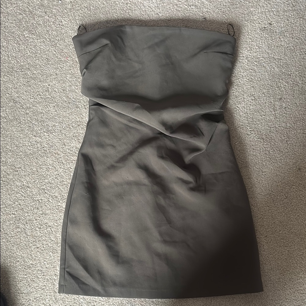 Zara Gray Strapless Bodycon Dress